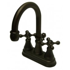 Kingston Brass KS2615KX Governor 4-Inch Centerset Lavatory Faucet with Brass Pop-Up with Knight Cross Handle  Oil Rubbed Bronze - B000F61JHM